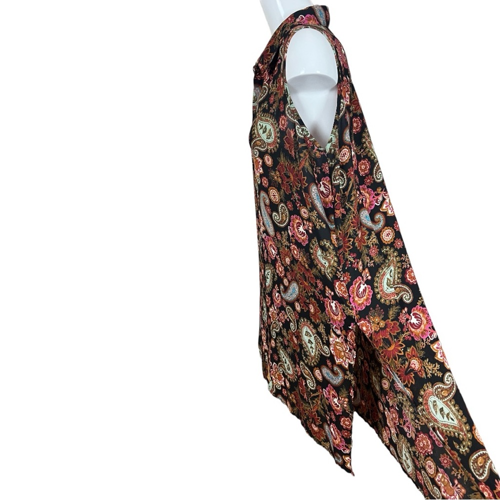 Spense Bohemian Floral Button Down Sleeveless High Low Tunic/Dress Size 1X - Picture 3 of 10